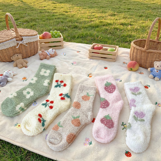 Cute Fruit Plush Socks