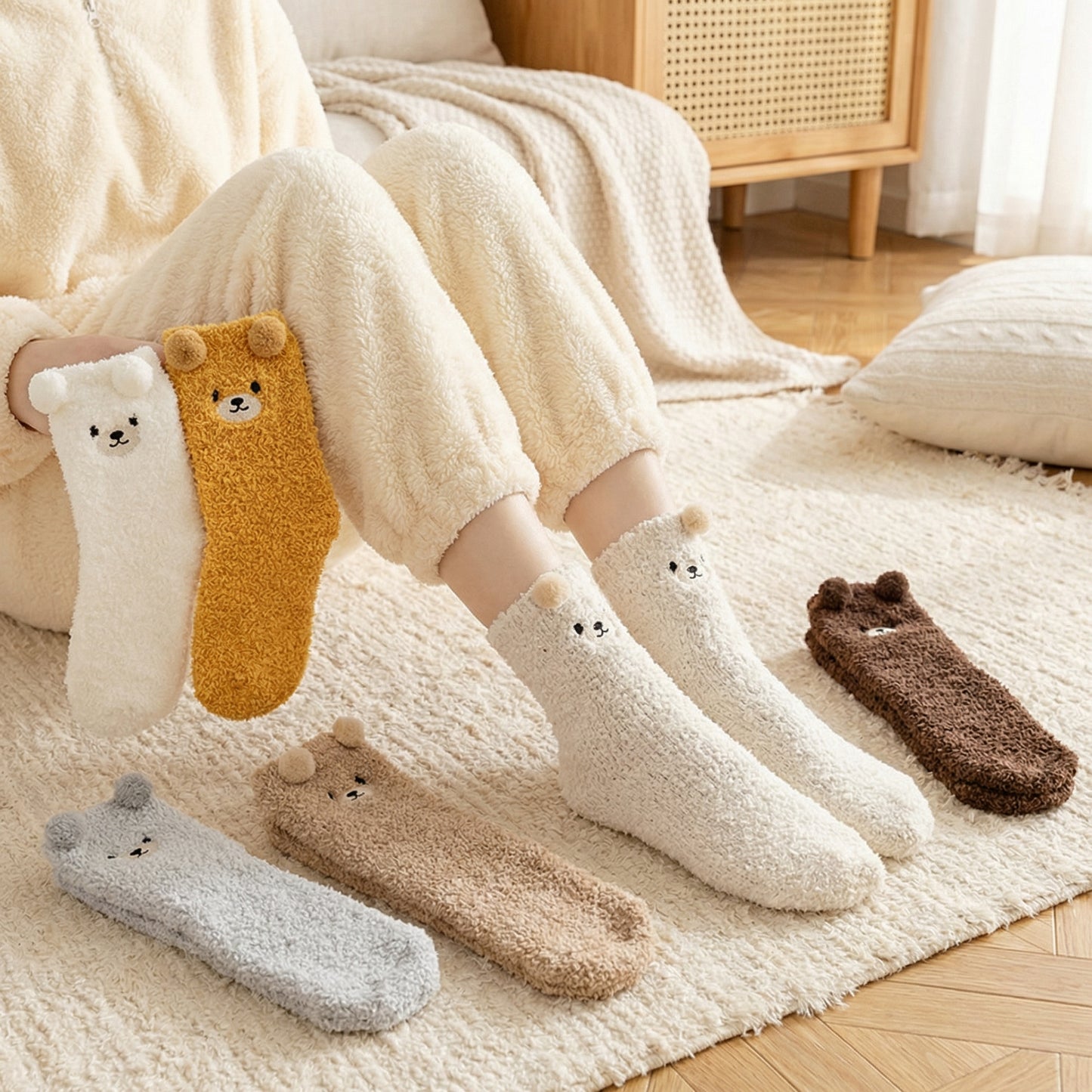 Cute Bear Plush Socks