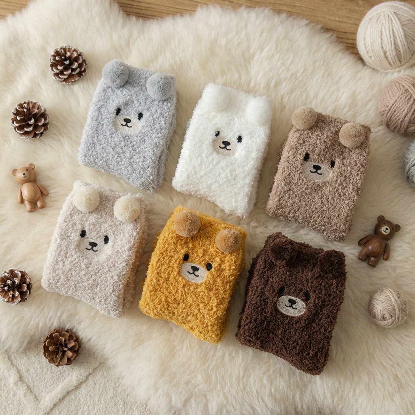 Cute Bear Plush Socks
