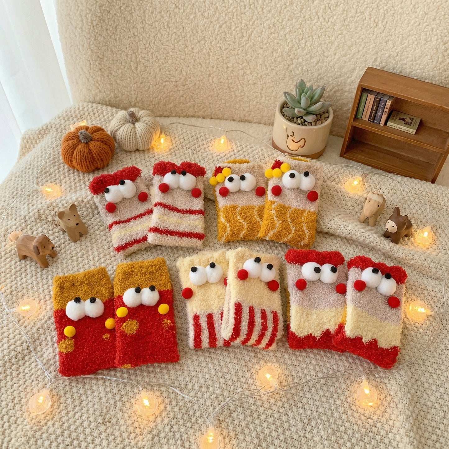 Christmas Googly-Eye Fuzzy Socks