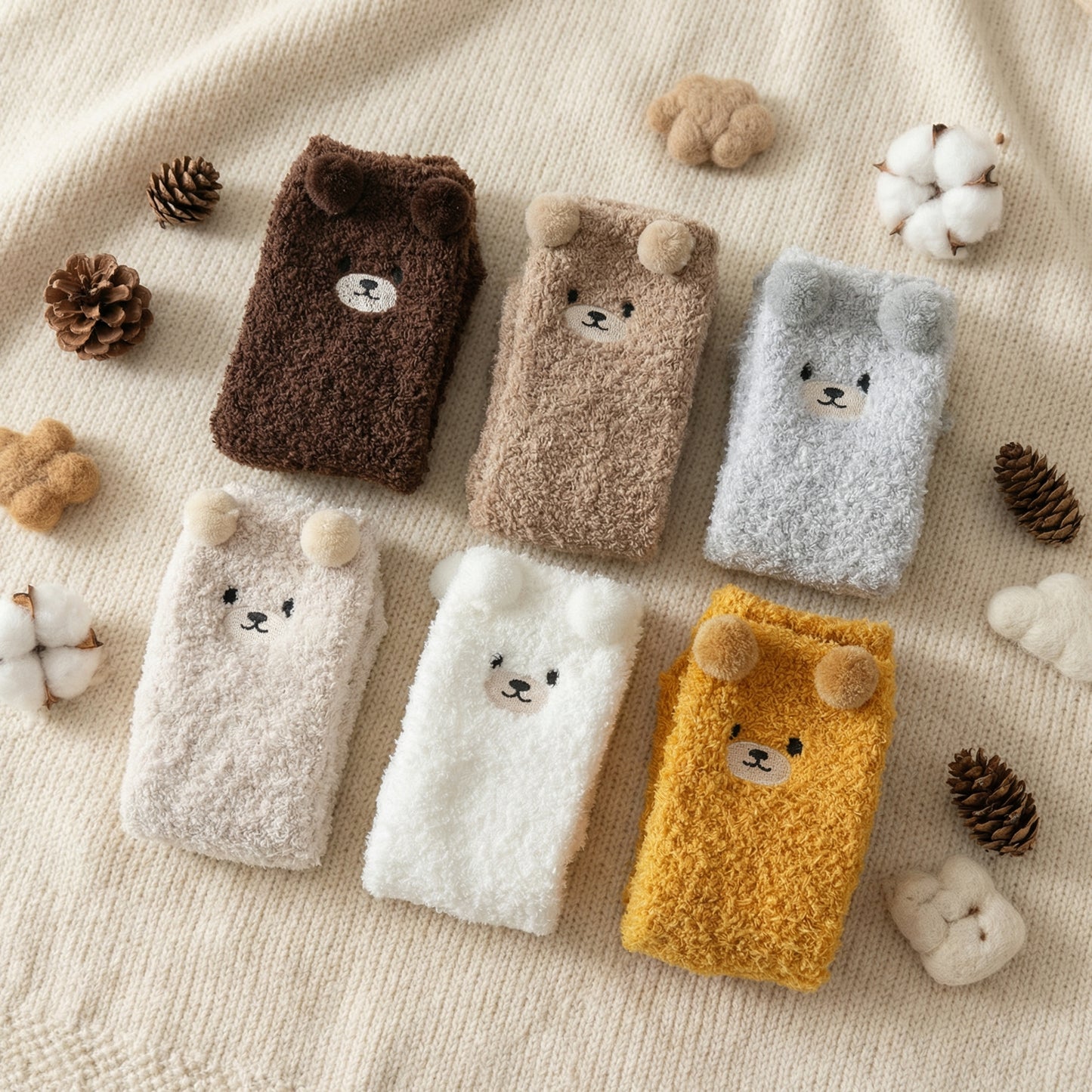 Cute Bear Plush Socks