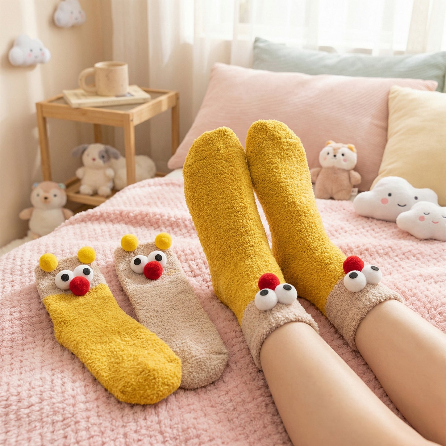 Christmas Googly-Eye Fuzzy Socks