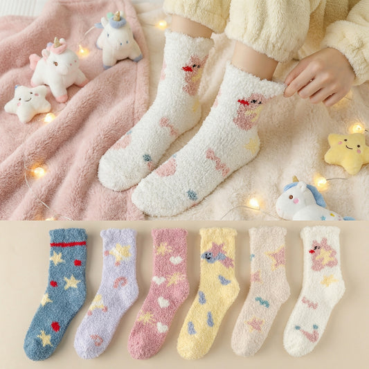 Thick Coral Fleece Crew Socks